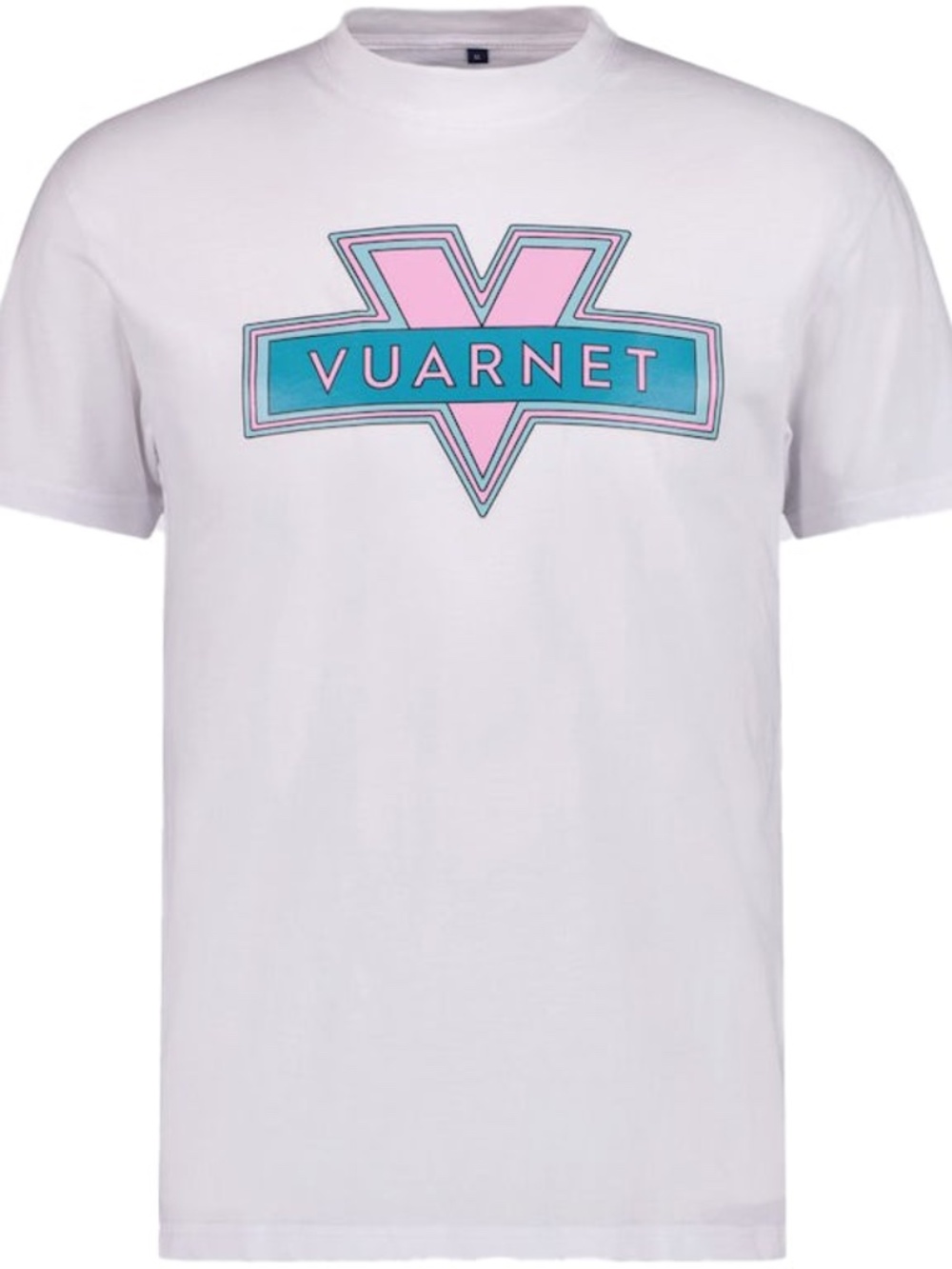 Vuarnet Graphic T-Shirt White Pink Teal Logo Retro Surf Ski Mens Small